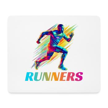Dynamische Läufer Lauf Wettkampf - Mousepad (Querformat) - Weiß - Vorne