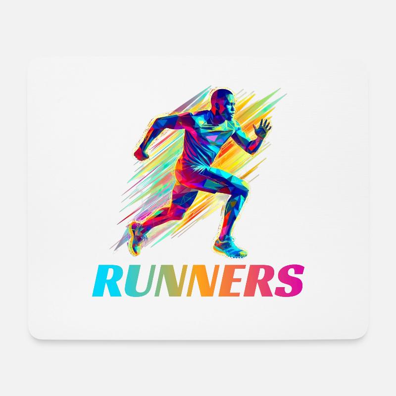 Dynamische Läufer Lauf Wettkampf - Mousepad (Querformat) - Weiß