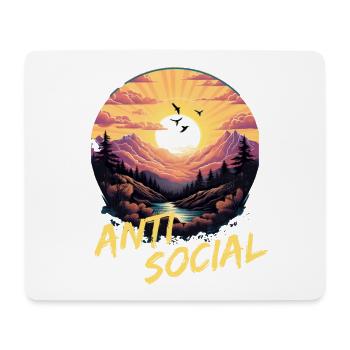 Antisozial Wandern Wanderung für eine Wanderer - Mousepad (Querformat) - Weiß - Vorne