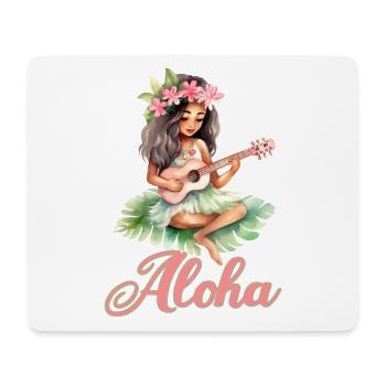 Urlaub Polynesier Strand Ukulele - Mousepad (Querformat) - Weiß - Vorne