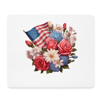 USA Blumen Amerika Landkarte Blumenstrauß für - Mousepad (Querformat) - Weiß - Vorne