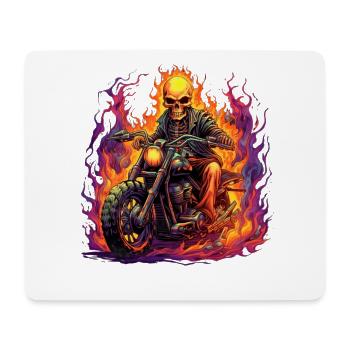 Feuer Flammen Motorcycle Motorradfahrer Gespenst - Mousepad (Querformat) - Weiß - Vorne
