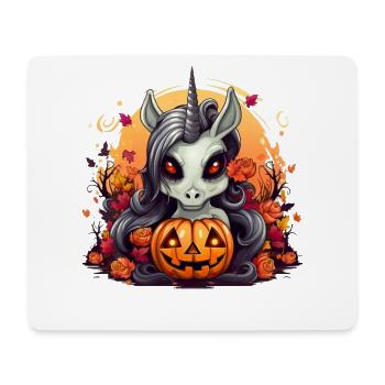 Süßes Halloween Einhorn Frauen Mädchen Kürbis - Mousepad (Querformat) - Weiß - Vorne