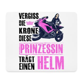 Vergiss die Krone diese Prinzessin trägt einen Hel - Mousepad (Querformat) - Weiß - Vorne