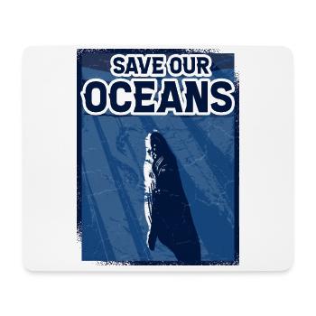Rettet unsere Ozeane - Mousepad (Querformat) - Weiß - Vorne