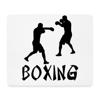 Boxe - Tapis de souris (format paysage) - blanc - Devant