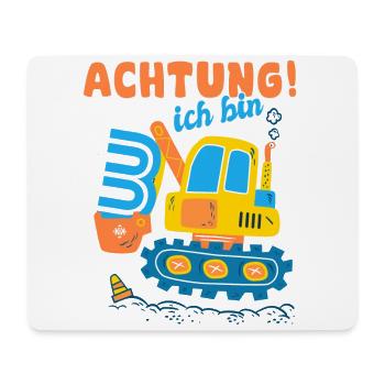 Ich bin 3 Geburtstag des Baggers, Geschenk 3 - Mousepad (Querformat) - Weiß - Vorne