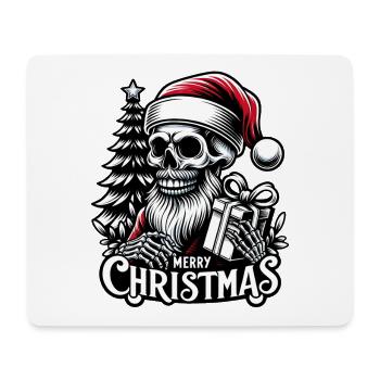 Crâne de Père Noël effrayant avec colis - Tapis de souris (format paysage) - blanc - Devant