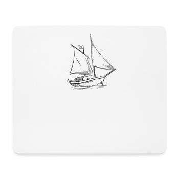 voilier mer silhouette design minimaliste - Tapis de souris (format paysage) - blanc - Devant