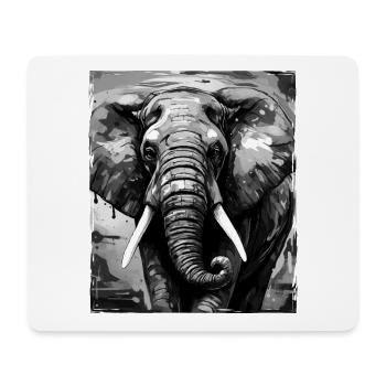 Elefant Porträt - Mousepad (Querformat) - Weiß - Vorne