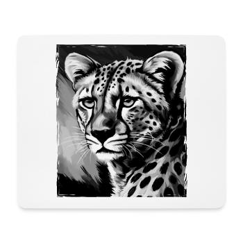 Portrait de guépard - Tapis de souris (format paysage) - blanc - Devant