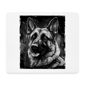 German Shepherd Dog Portrait - Mouse Pad (horizontal) - white - Front