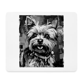 Yorkshire Terrier Hund Porträt - Mousepad (Querformat) - Weiß - Vorne