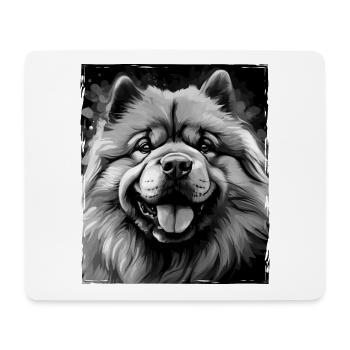 Chow Chow Hund Porträt - Mousepad (Querformat) - Weiß - Vorne