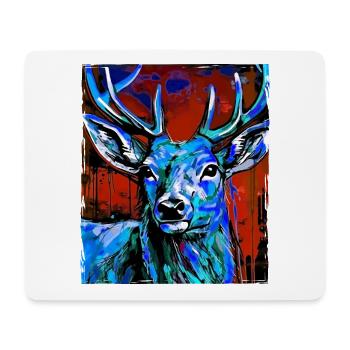 Hirsch Porträt - Mousepad (Querformat) - Weiß - Vorne