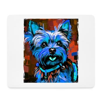 Yorkshire Terrier Hund Porträt - Mousepad (Querformat) - Weiß - Vorne