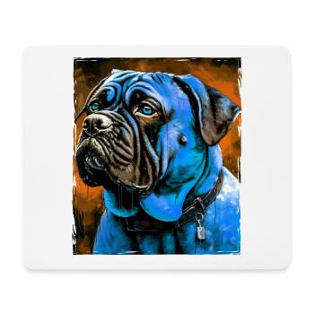Portrait de chien Mastiff - Tapis de souris (format paysage) - blanc - Devant