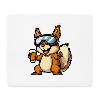 Écureuil Après-Ski Bière Bande dessinée - Tapis de souris (format paysage) - blanc - Devant