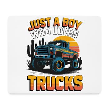 Juste un garçon qui aime les camions - Tapis de souris (format paysage) - blanc - Devant