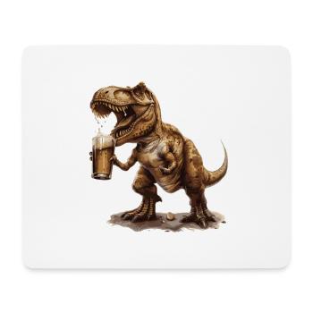 Dinosaurier T-Rex Bier Lustig - Mousepad (Querformat) - Weiß - Vorne