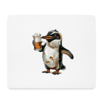 Pinguin Bier Lustig - Mousepad (Querformat) - Weiß - Vorne