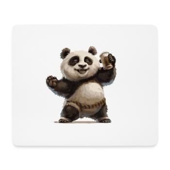 Panda Bier Lustig - Mousepad (Querformat) - Weiß - Vorne