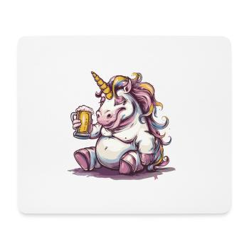 Licorne Bière Drôle - Tapis de souris (format paysage) - blanc - Devant