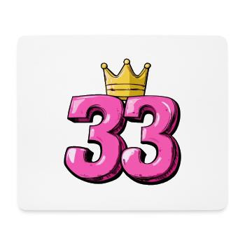 33 Number Krone - Mouse Pad (horizontal) - white - Front