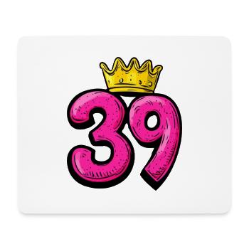 39 Number Crown - Mouse Pad (horizontal) - white - Front