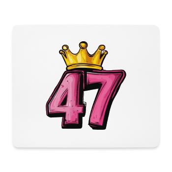 47 Zahl Krone - Mousepad (Querformat) - Weiß - Vorne