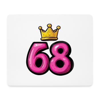 68 Zahl Krone - Mousepad (Querformat) - Weiß - Vorne