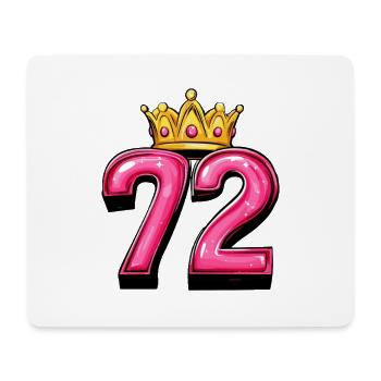 72 Zahl Krone - Mousepad (Querformat) - Weiß - Vorne