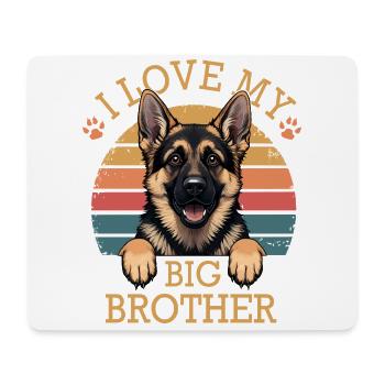 I love my big brother Berger Allemand enfant bébé - Tapis de souris (format paysage) - blanc - Devant