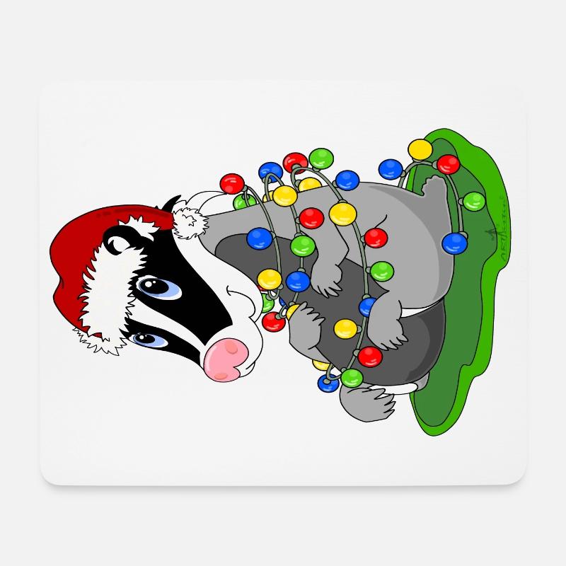 Weihnachtsdachs - Mousepad (Querformat) - Weiß