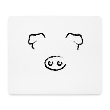 Animal head pig - Mouse Pad (horizontal) - white - Front