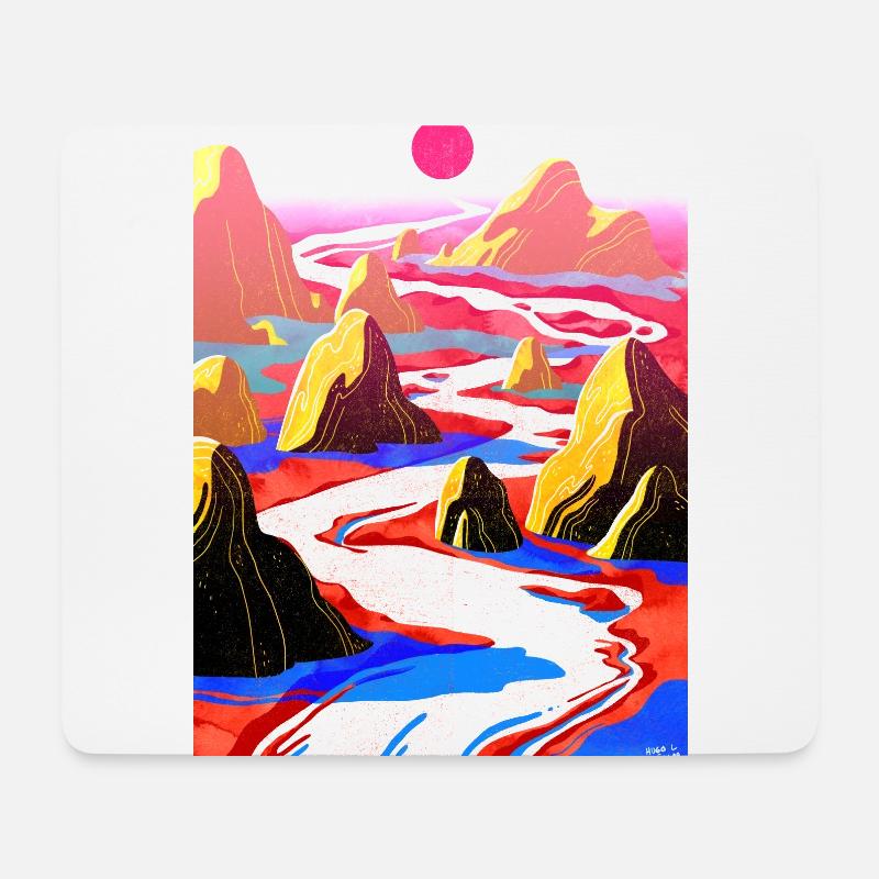 ROTER FLUSS - Mousepad (Querformat) - Weiß