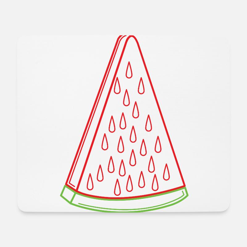 Wassermelone Umriss Sommer Fruchtig - Mousepad (Querformat) - Weiß