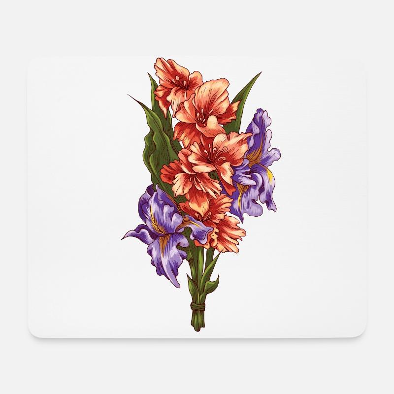 Blumen Blumenstrauß Pflanzen Natur Sommer - Mousepad (Querformat) - Weiß