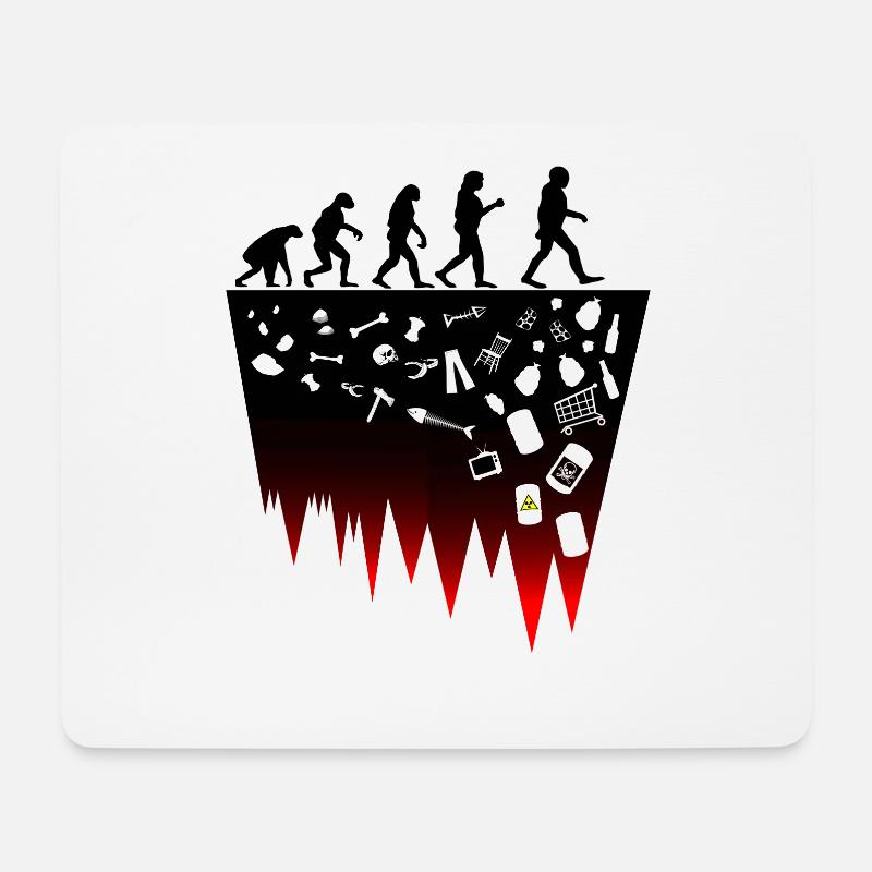 Darwin Evolutionstheorie Klima Müll Fridays for - Mousepad (Querformat) - Weiß
