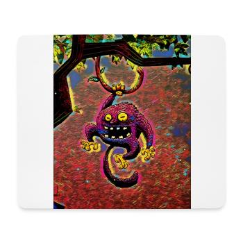 Purple monkey in a tree - Mouse Pad (horizontal) - white - Front
