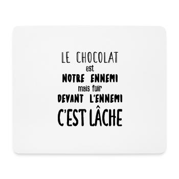 Chocolate Enemy Flee Fig Funny French - Mouse Pad (horizontal) - white - Front