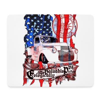 Legendary V8 Vintage Pickup Truck American - Mouse Pad (horizontal) - white - Front