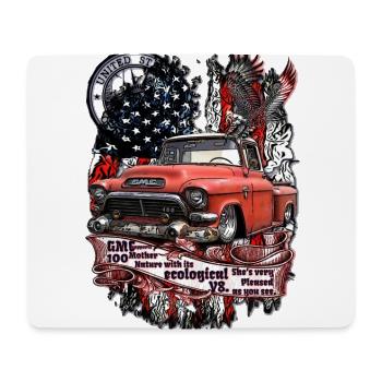 Légendaire V8 Pick Up Truck drapeau américain - Tapis de souris (format paysage) - blanc - Devant