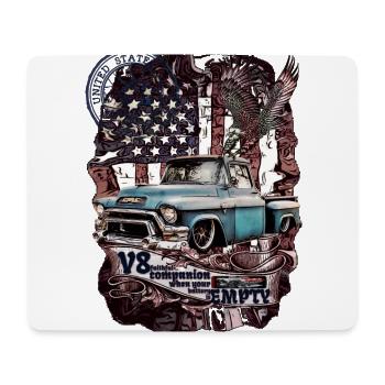 V8 Motor in treuem LKW Begleiter mit coolem Spruch - Mousepad (Querformat) - Weiß - Vorne