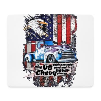 Legendärer V8 Chevy Pickup LKW USA Adler - Mousepad (Querformat) - Weiß - Vorne