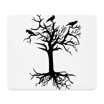 Rabe Raben alter Baum mystisch - Mousepad (Querformat) - Weiß - Vorne