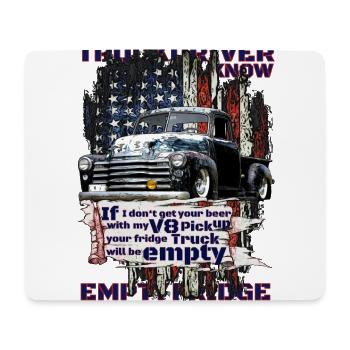 Camion à bière V8 pour un réfrigérateur plein - Tapis de souris (format paysage) - blanc - Devant