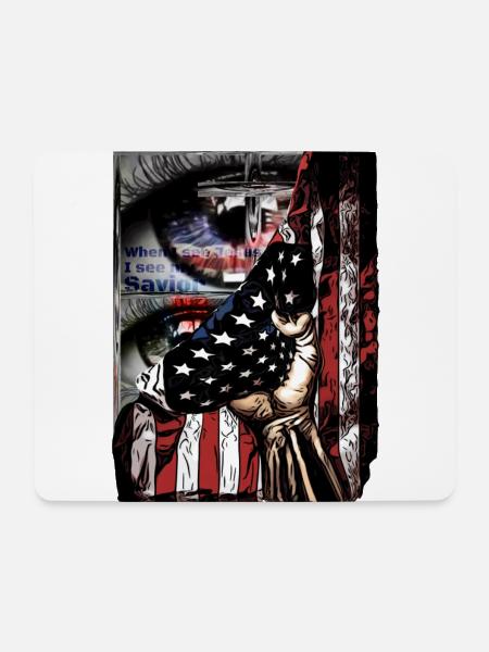 Design for Church Employees American Flag - Mouse Pad (horizontal) - white