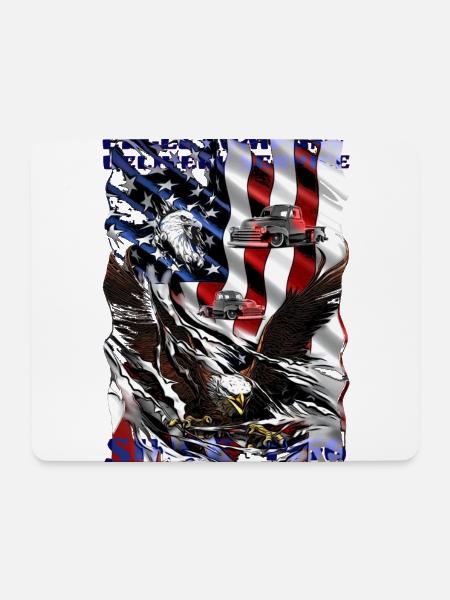 Trucker aus Leidenschaft mit einem V8 Pickup Truck - Mousepad (Querformat) - Weiß