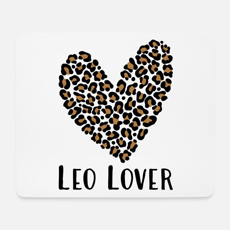 Leo Lover - Mousepad (Querformat) - Weiß